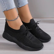 Damen-Slip-On-Strick-Walkingschuhe mit strukturierter Sohle