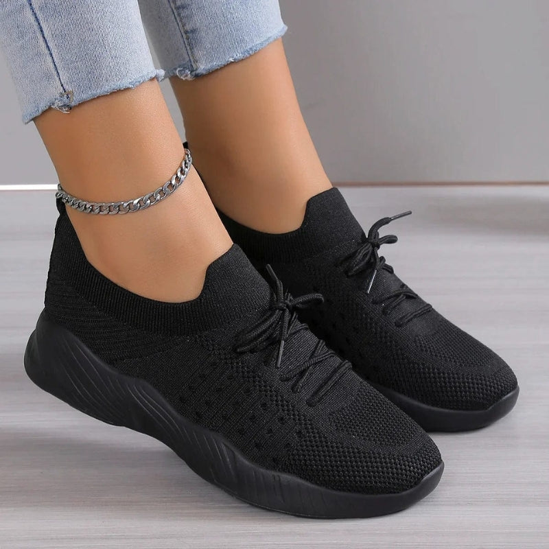 Damen-Slip-On-Strick-Walkingschuhe mit strukturierter Sohle