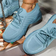 Damen-Slip-On-Strick-Walkingschuhe mit strukturierter Sohle