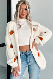 Damen Strickjacke mit langen Ärmeln offenem Vorderteil und geripptem Saum