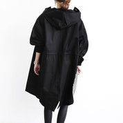 Damen-Trenchcoat mit Kapuze und Knopfleiste für Regen