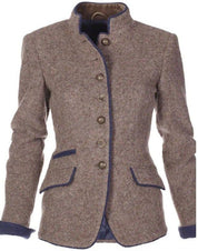 Damen-Winterblazer mit Stehkragen und Pattentaschen