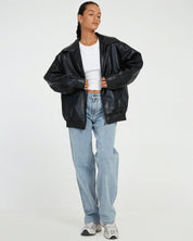 Damen Jacke mit breitem Kragen und Reißverschluss