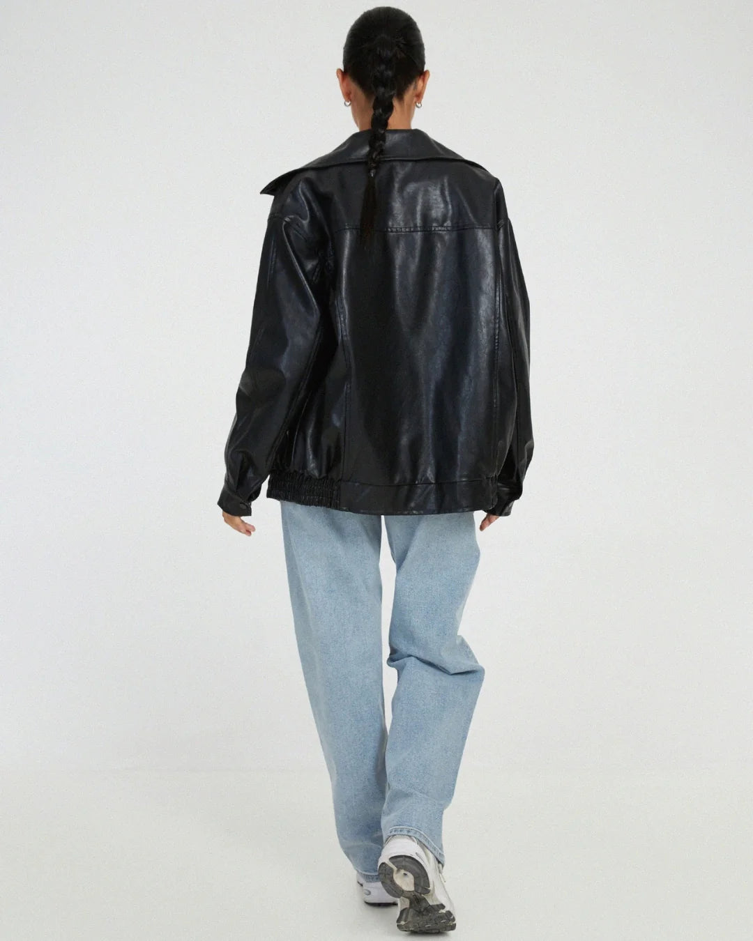 Damen Jacke mit breitem Kragen und Reißverschluss