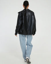 Damen Jacke mit breitem Kragen und Reißverschluss