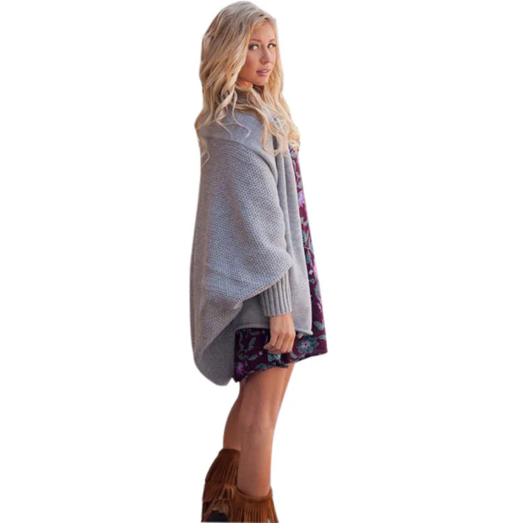 Damen Kapuzen Strickjacken mit Taschen und Rippbündchen