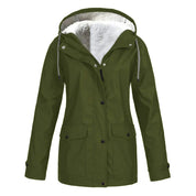 Damen Kapuzenjacke mit Druckknopfverschluss und Fronttaschen