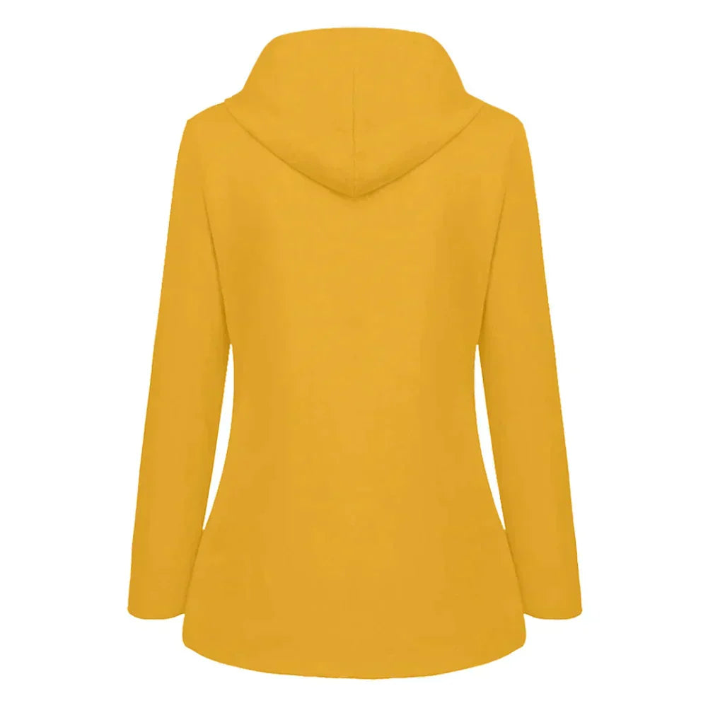 Damen Kapuzenjacke mit Druckknopfverschluss und Fronttaschen