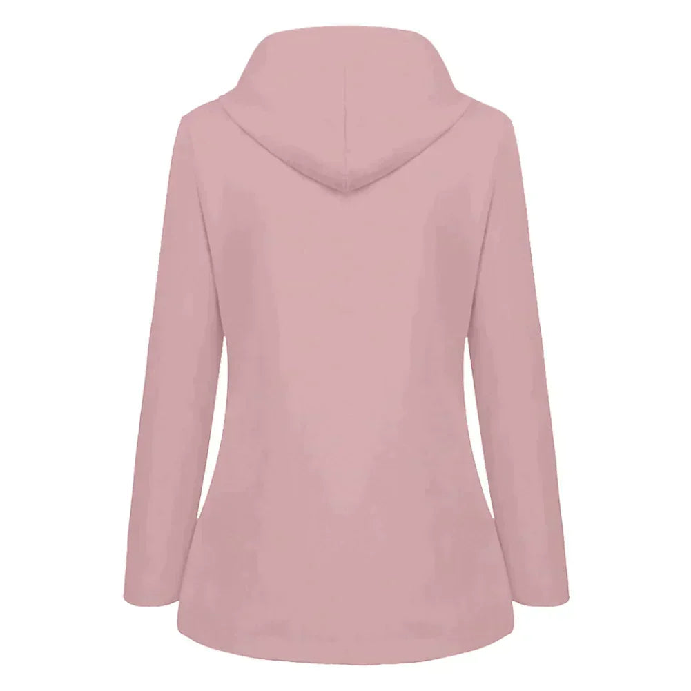 Damen Kapuzenjacke mit Druckknopfverschluss und Fronttaschen