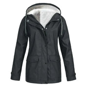 Damen Kapuzenjacke mit Druckknopfverschluss und Fronttaschen