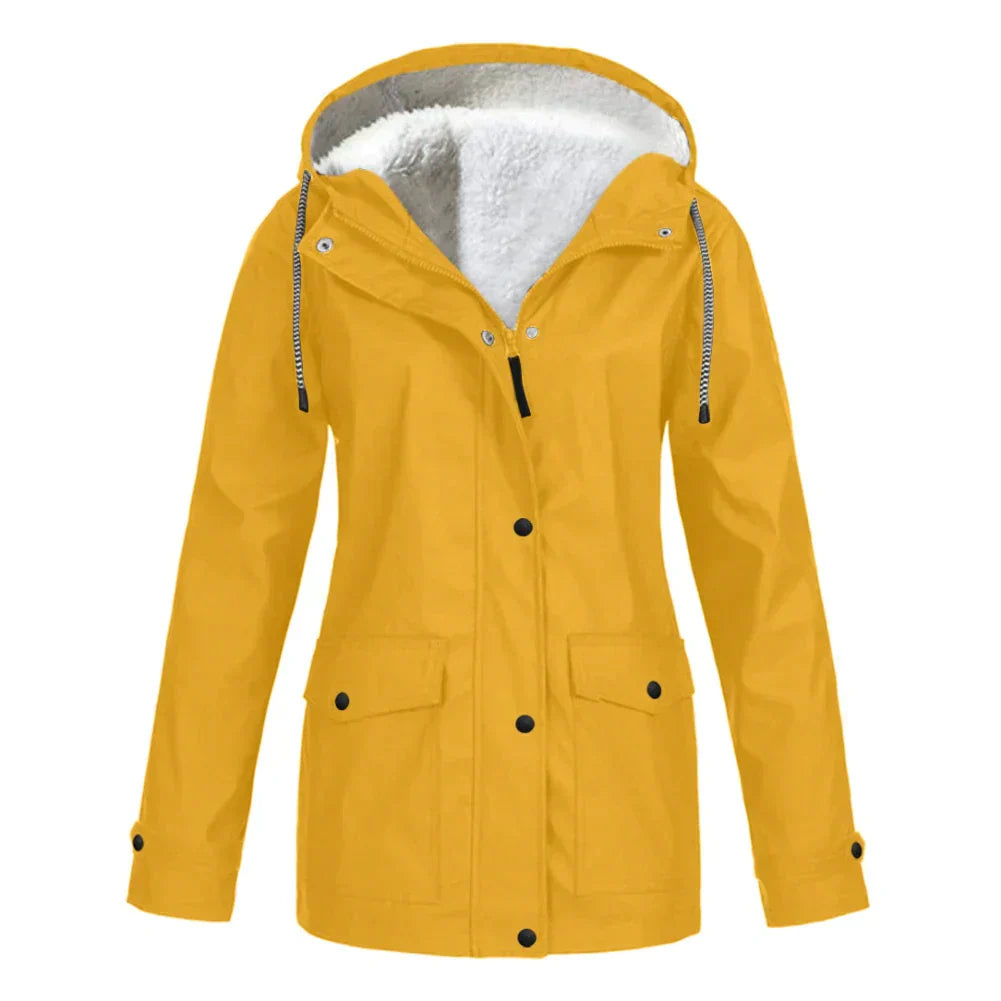 Damen Kapuzenjacke mit Druckknopfverschluss und Fronttaschen