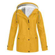 Damen Kapuzenjacke mit Druckknopfverschluss und Fronttaschen