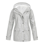 Damen Kapuzenjacke mit Druckknopfverschluss und Fronttaschen