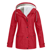 Damen Kapuzenjacke mit Druckknopfverschluss und Fronttaschen