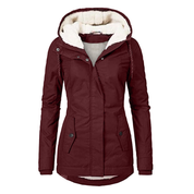 Damen Kapuzenjacke mit Reißverschluss und vorderen Klappentaschen