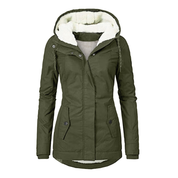 Damen Kapuzenjacke mit Reißverschluss und vorderen Klappentaschen