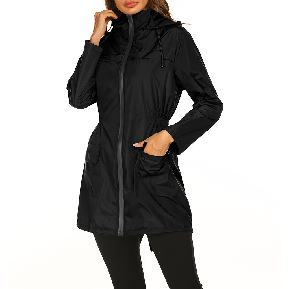 Damen Kapuzenjacke mit Reißverschluss und vorderen Klappentaschen