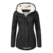 Damen Kapuzenjacke mit Reißverschluss und vorderen Klappentaschen