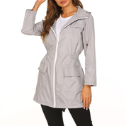 Damen Kapuzenjacke mit Reißverschluss und vorderen Klappentaschen