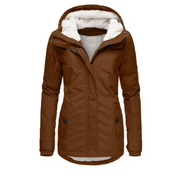 Damen Kapuzenjacke mit Reißverschluss und vorderen Klappentaschen