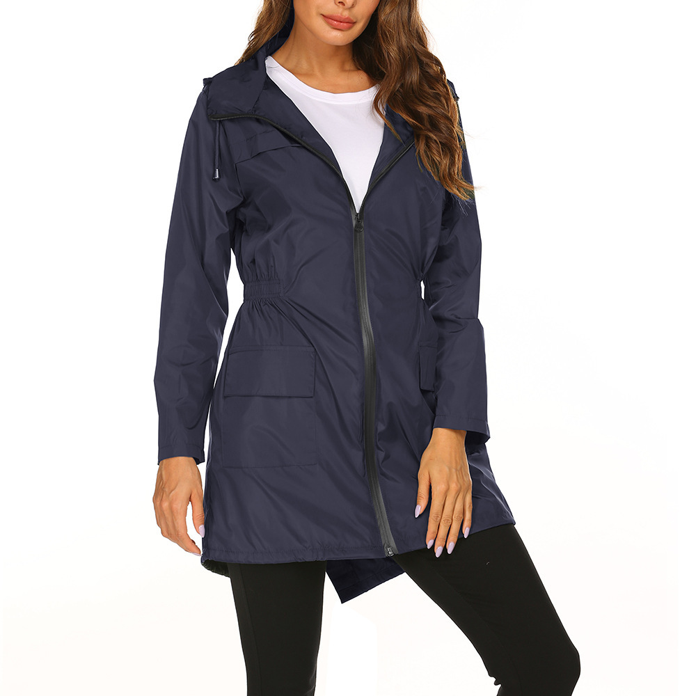 Damen Kapuzenjacke mit Reißverschluss und vorderen Klappentaschen
