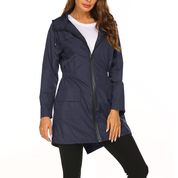 Damen Kapuzenjacke mit Reißverschluss und vorderen Klappentaschen