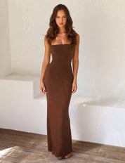 Damen Maxikleid mit Spaghettiträgern und geradem Ausschnitt