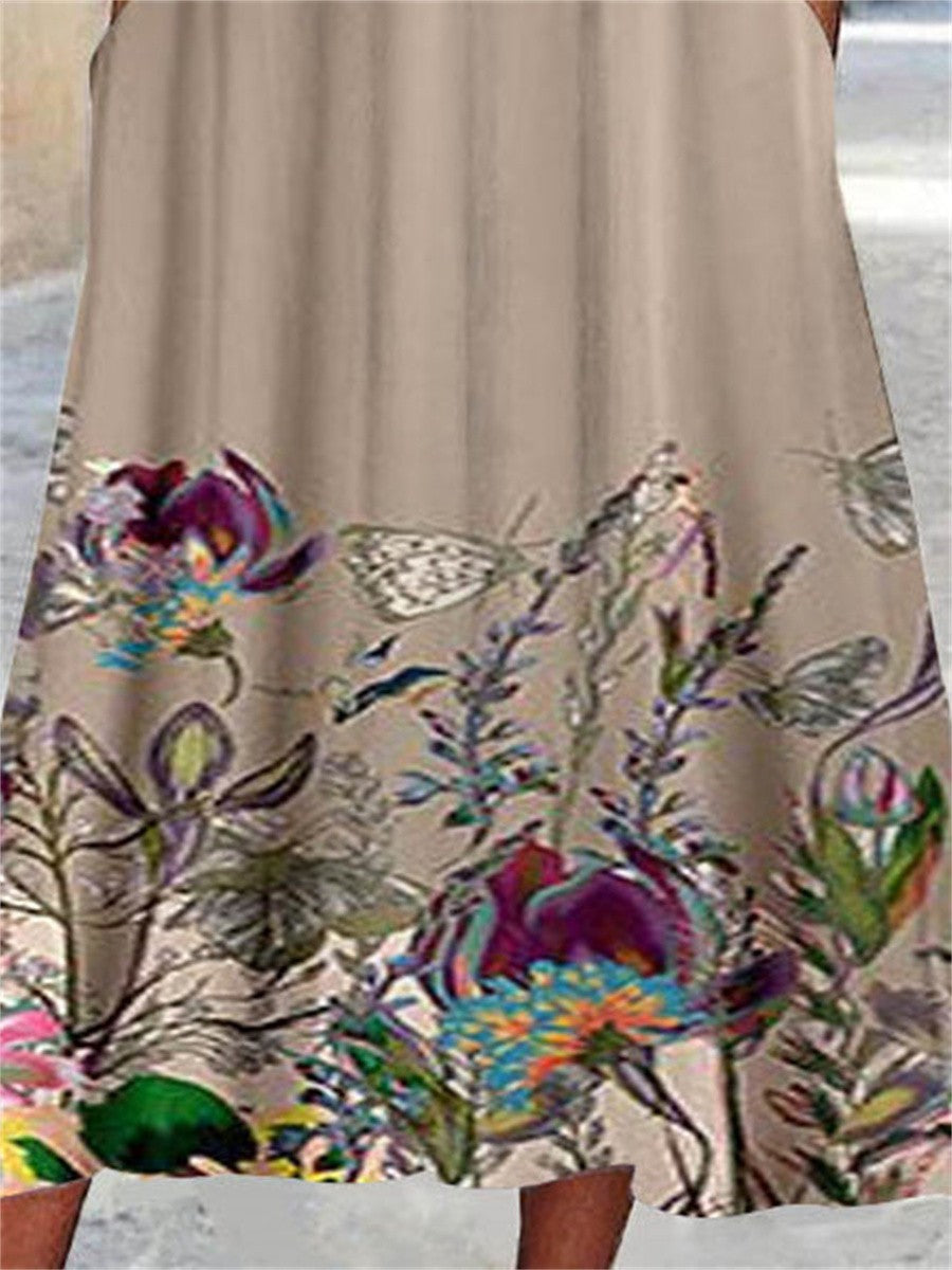 Damen Midi Kleid mit Quadrat Ausschnitt und Spitzen Details