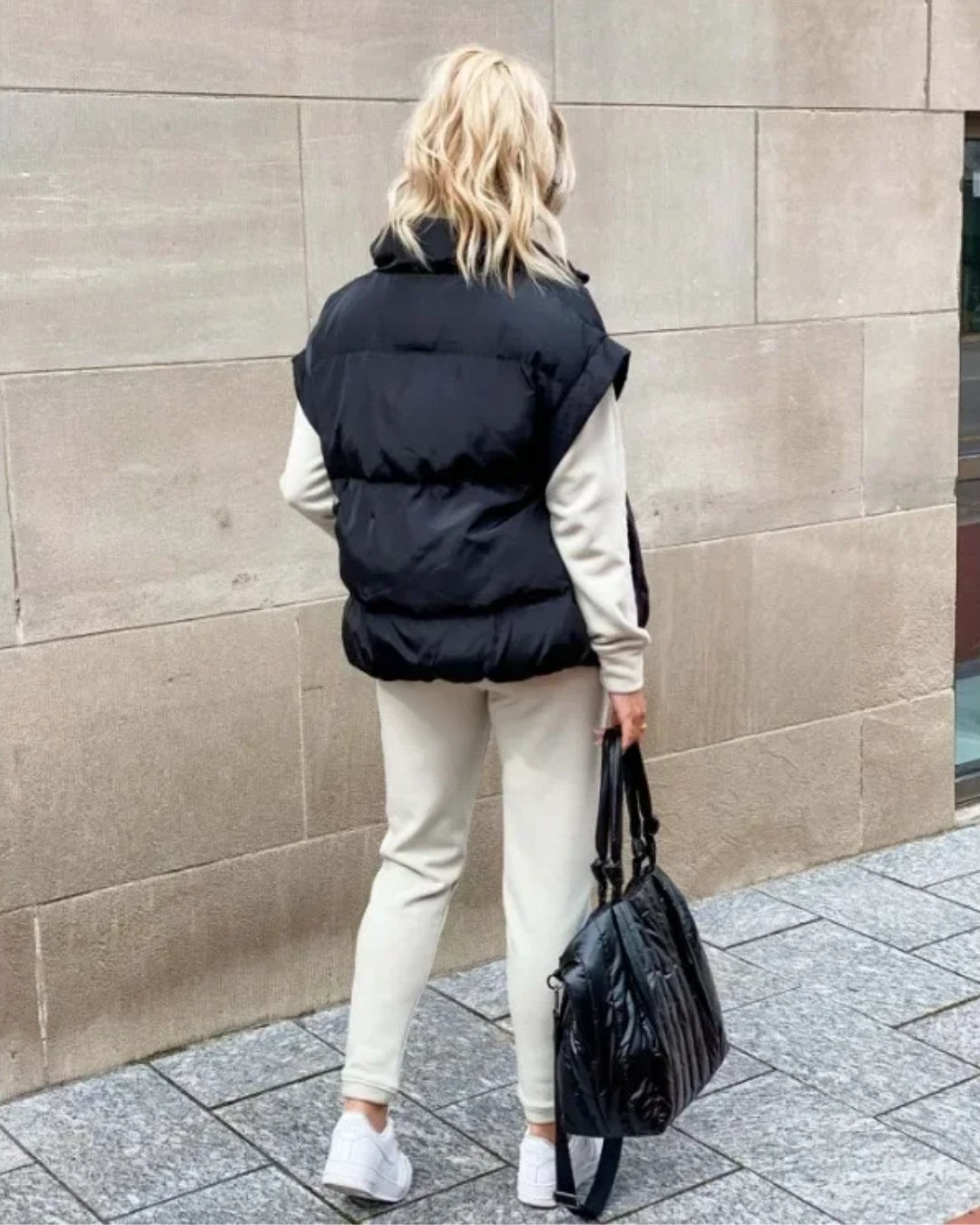 Damen Steppweste mit hohem Kragen und Reißverschluss