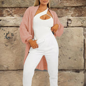 Damen Strick Strickjacke  mit offenem Vorderteil und großzügigen Taschen