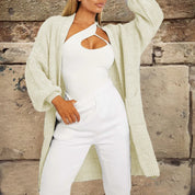 Damen Strick Strickjacke  mit offenem Vorderteil und großzügigen Taschen