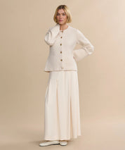 Damen Strickjacke mit langen Ärmeln Rundhalsausschnitt und Fronttaschen