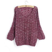 Damen Strickpullover mit V-Ausschnitt und Ajourmuster