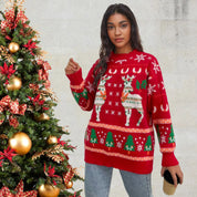 Damen Strickpullover mit Weihnachtsmotiv und festlichem Design