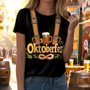 Damen T-Shirt mit kurzem Ärmel Rundhalsausschnitt und Druckmotiv