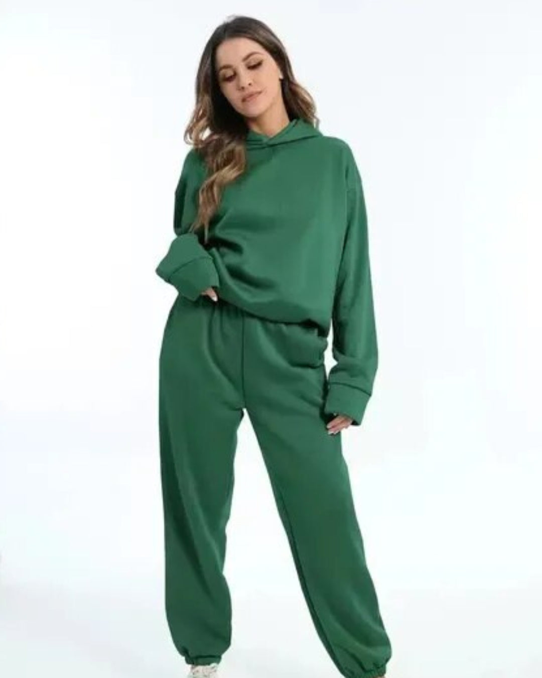 Damen Winter Set aus Hoodie und Jogginghose mit Kordelzugkapuze