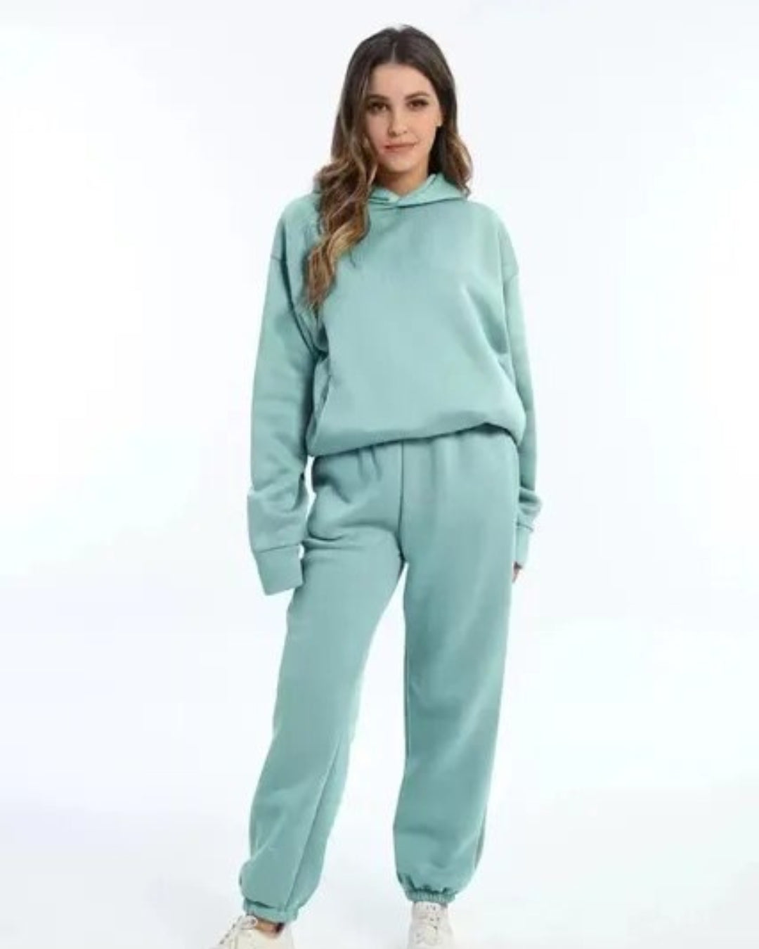 Damen Winter Set aus Hoodie und Jogginghose mit Kordelzugkapuze