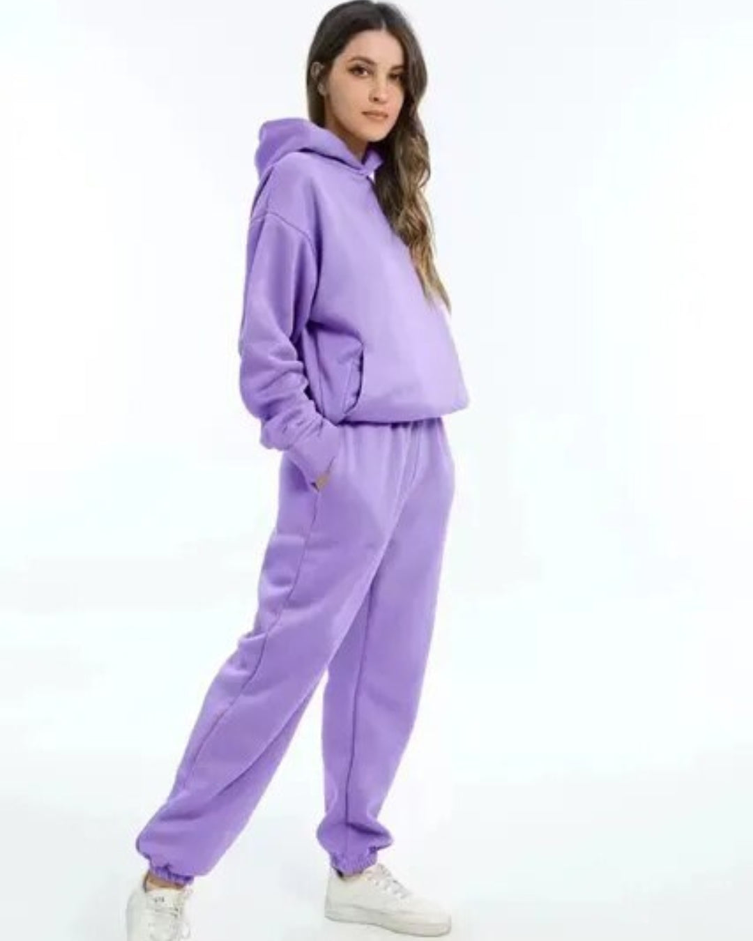 Damen Winter Set aus Hoodie und Jogginghose mit Kordelzugkapuze
