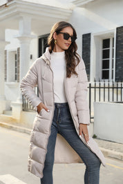 Damen Daunenjacke mit Kapuze und Reißverschluss