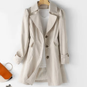 Damen Doppelreihiger Trenchcoat mit Knopfdetails