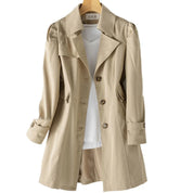 Damen Doppelreihiger Trenchcoat mit Knopfdetails