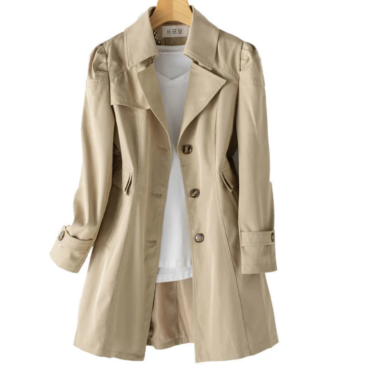 Damen Doppelreihiger Trenchcoat mit Knopfdetails