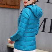 Damen Pufferjacke mit Kapuze und Reißverschluss