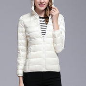 Damen Pufferjacke mit Kapuze und Reißverschluss