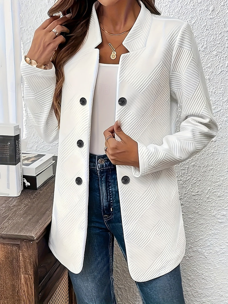Women's blazer with lapel collar and button closure