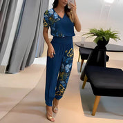 Damenbluse mit V-Ausschnitt und taillierte Hose für jede Jahreszeit