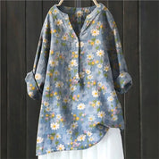 Damen floral Tunika Bluse mit langen Ärmeln für den Sommer