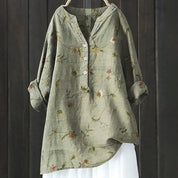 Damen floral Tunika Bluse mit langen Ärmeln für den Sommer