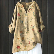 Damen floral Tunika Bluse mit langen Ärmeln für den Sommer