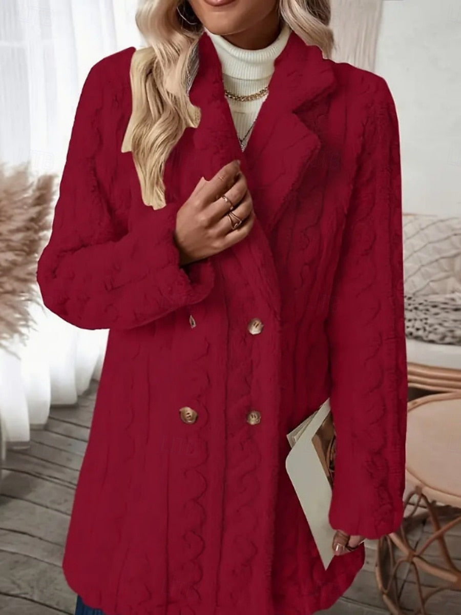 Women's jacket with a notched lapel and buttons at the front